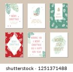 holiday greeting card set with... | Shutterstock .eps vector #1251371488