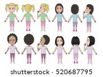 vector of multicultural girls... | Shutterstock .eps vector #520687795