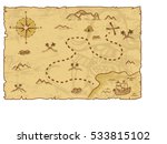 Illustration Of A Pirate Map...