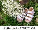 Pink Girl's Sandals With Bouqet ...