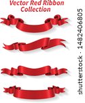 red ribbon collection vector... | Shutterstock .eps vector #1482406805