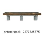 Outdoor Bench Isolated on White Background with clipping path