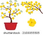 vietnam yellow blossom  apricot ... | Shutterstock .eps vector #2103355505