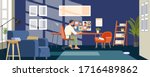 working at home. businessmen... | Shutterstock .eps vector #1716489862
