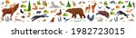 woodland animals and birds. big ... | Shutterstock .eps vector #1982723015