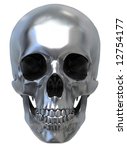 3d Render Of Metallic Skull....