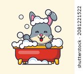 Cute Rabbit Taking Bubble Bath...