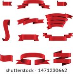 red ribbon set inisolated white ... | Shutterstock .eps vector #1471230662