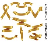 gold ribbon set in isolated for ... | Shutterstock .eps vector #1740896075