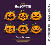 halloween party pumpkins set... | Shutterstock .eps vector #1528235762