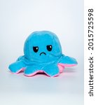 Small photo of Octopus Reversible Mood Toy - Moody Blue Unhappy Side