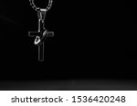 a silver cross with a silver... | Shutterstock . vector #1536420248