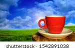 hot coffee cup with organic... | Shutterstock . vector #1542891038