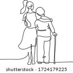 young girl nurse hugs an... | Shutterstock .eps vector #1724179225