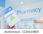 Small photo of ๊Warin Chamrap,Ubon Ratchathani/Thailand-11-11-2018 : A hand holding Zithromax pack. Zithromax is a band of drug for antibiotic. Produced by Pfizer.