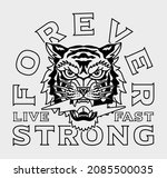 black and white tiger with... | Shutterstock .eps vector #2085500035