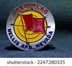 Small photo of Military Challenge Coin - Las Vegas , Nevada, USA, 2022. The coin highlights the advanced aerial combat exercise held several times a year by the United States Air Force at Nellis AFB.