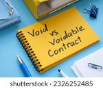 Small photo of Yellow notepad with inscription void vs voidable contract.