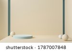 minimal scene with podium and... | Shutterstock . vector #1787007848
