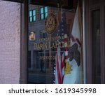 Small photo of Springfild, IL / USA - November 2019: Photo of the office building used by Congressman Darin Lahood with the State seal. Located in downtown Springfield, the capital of Illinois.