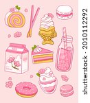 various sakura products.... | Shutterstock .eps vector #2010112292