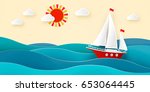 Sailboat In The Sea. Sun ...