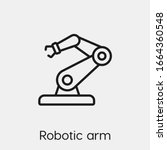 Robotic Arm Icon Vector. Linear ...