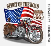 Vintage Route 66 Motorcycle...