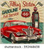 Filling Station Retro Poster