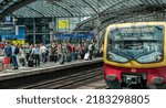 Small photo of berlin, 2022, june, 30, central station berlin, travelers on holiday season 2022