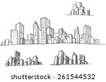 doodle of cityscape vector...