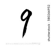 alphabet   number   handwriting ... | Shutterstock .eps vector #580266952
