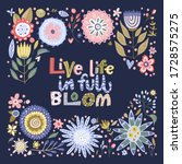 floral color vector lettering... | Shutterstock .eps vector #1728575275