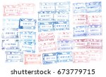 russian passport stamps | Shutterstock . vector #673779715