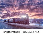 Mocanita,the steam train from Bucovina travel in winter time