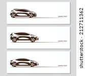 set of modern car silhouettes... | Shutterstock .eps vector #212711362