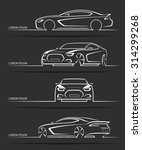 set of sports car silhouettes.... | Shutterstock .eps vector #314299268