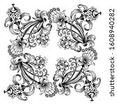 floral hand drawn vector... | Shutterstock .eps vector #1608940282