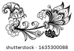 floral hand drawn vector... | Shutterstock .eps vector #1635300088