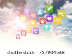 composite 3d image of colourful ... | Shutterstock . vector #737904568