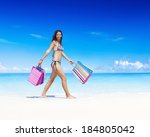 Woman With Shopping Bags On The ...