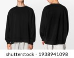 Black sweater for winter teen's apparel shoot with design space