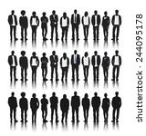 silhouettes of diverse people... | Shutterstock .eps vector #244095178