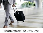 Businessmen Hold Luggage Business Trip