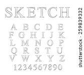  alphabet in sketch style  made ... | Shutterstock .eps vector #259839332