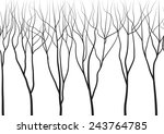 Black Trees On White Background ...