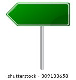 blank green road sign | Shutterstock .eps vector #309133658