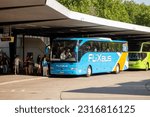 Small photo of BERLIN, GERMANY - JULY 11, 2014: Mercedes-Benz Tourismo 16RHD-II bus of Flixbus public transportation company at Central Bus Station Berlin (ZOB)