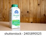 Small photo of HAVIROV, CZECH REPUBLIC - AUGUST 11, 2023: Czech Kunin Acidofilni mleko acidophilic milk in white packaging