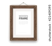 old wooden rectangle frame... | Shutterstock .eps vector #421409395